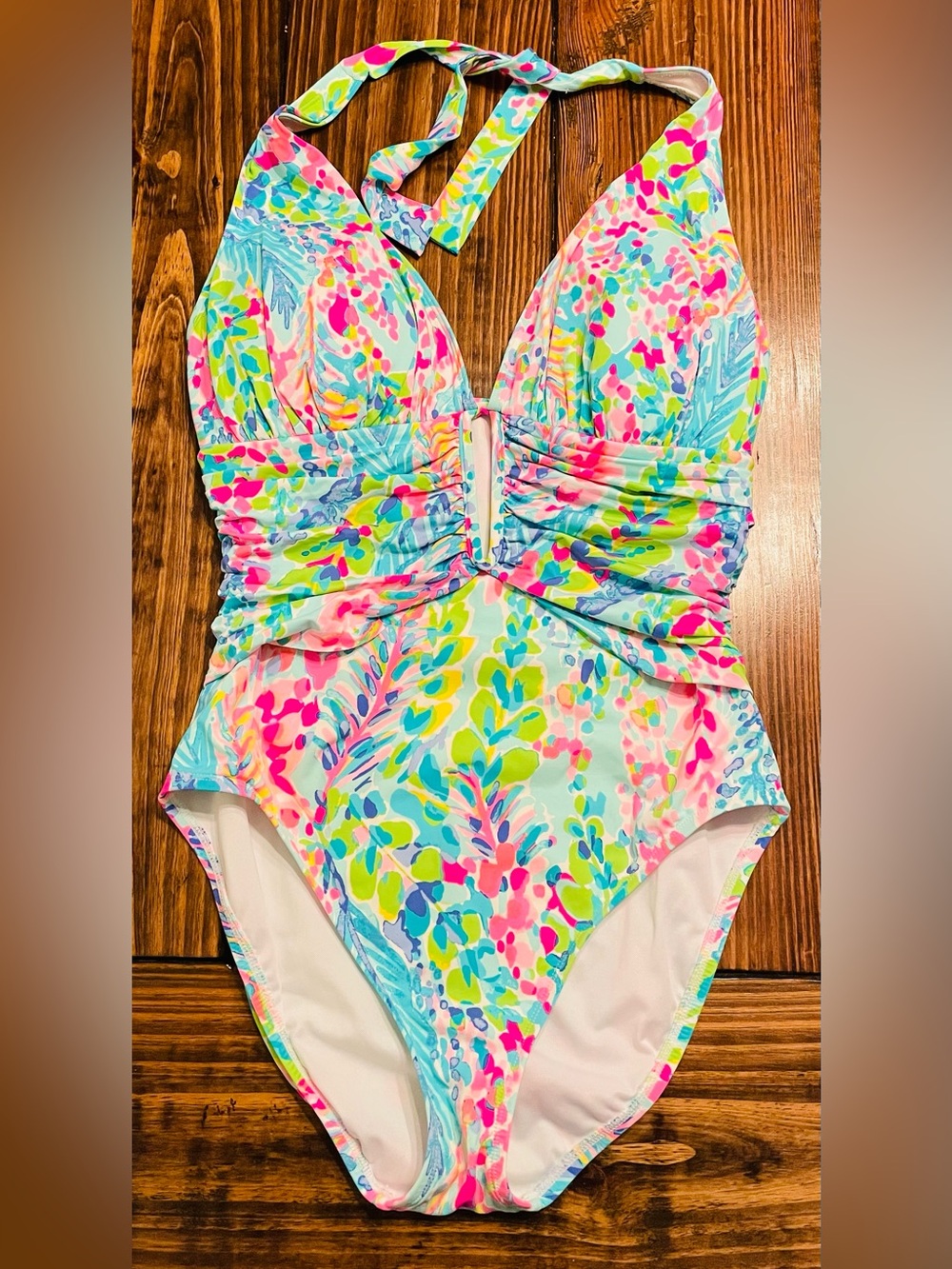 Lilly Pulitzer Multicolor Floral Halter One-Piece Swimsuit